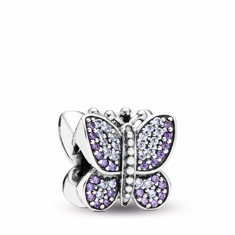 Pandora Sparkling Butterfly Charm NZ, Sterling Silver (653712-PMD)